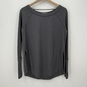 Free People Thermal Top XS Women's Grey Boho Minimalist Loungewear Grunge Comfy